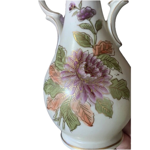 Meissen Porcelain Vase w/ 2 Blue Crossed Arrows Hand Painted. Gold Trim - Picture 5 of 16